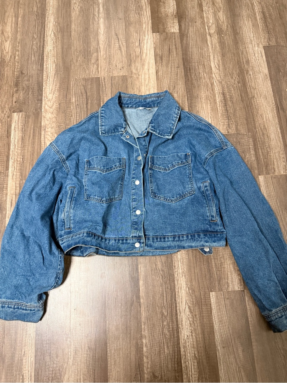 NOBO Women's Cropped Blue Denim Jacket